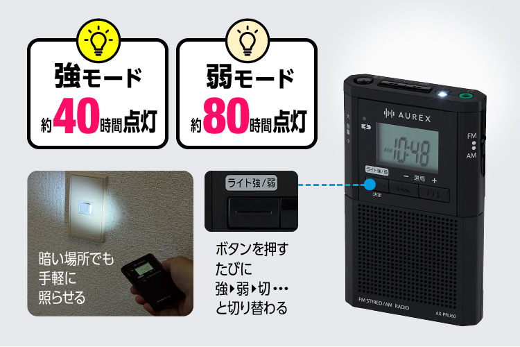 長時間LEDライト搭載